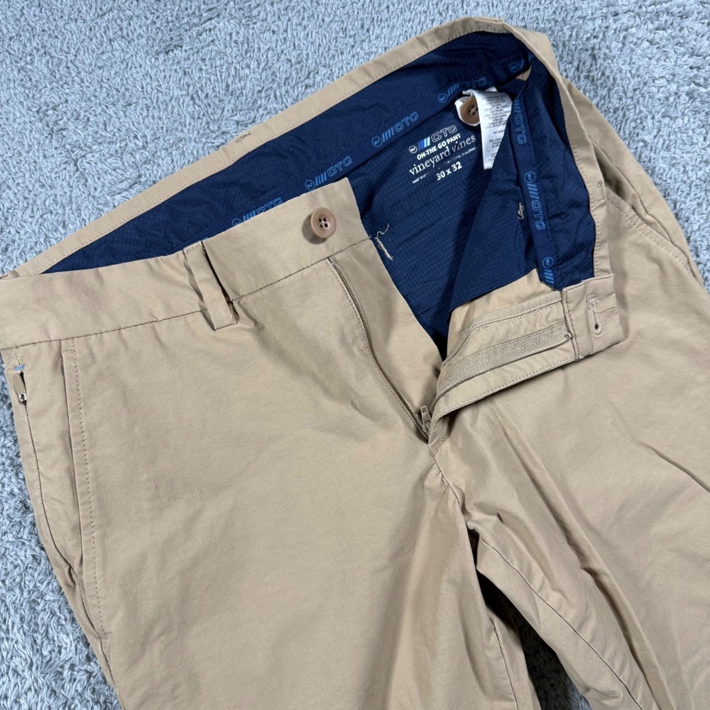 Vineyard Vines On-The-Go Pant Mens 30x32 Khaki Performance Chino Stretch OTG